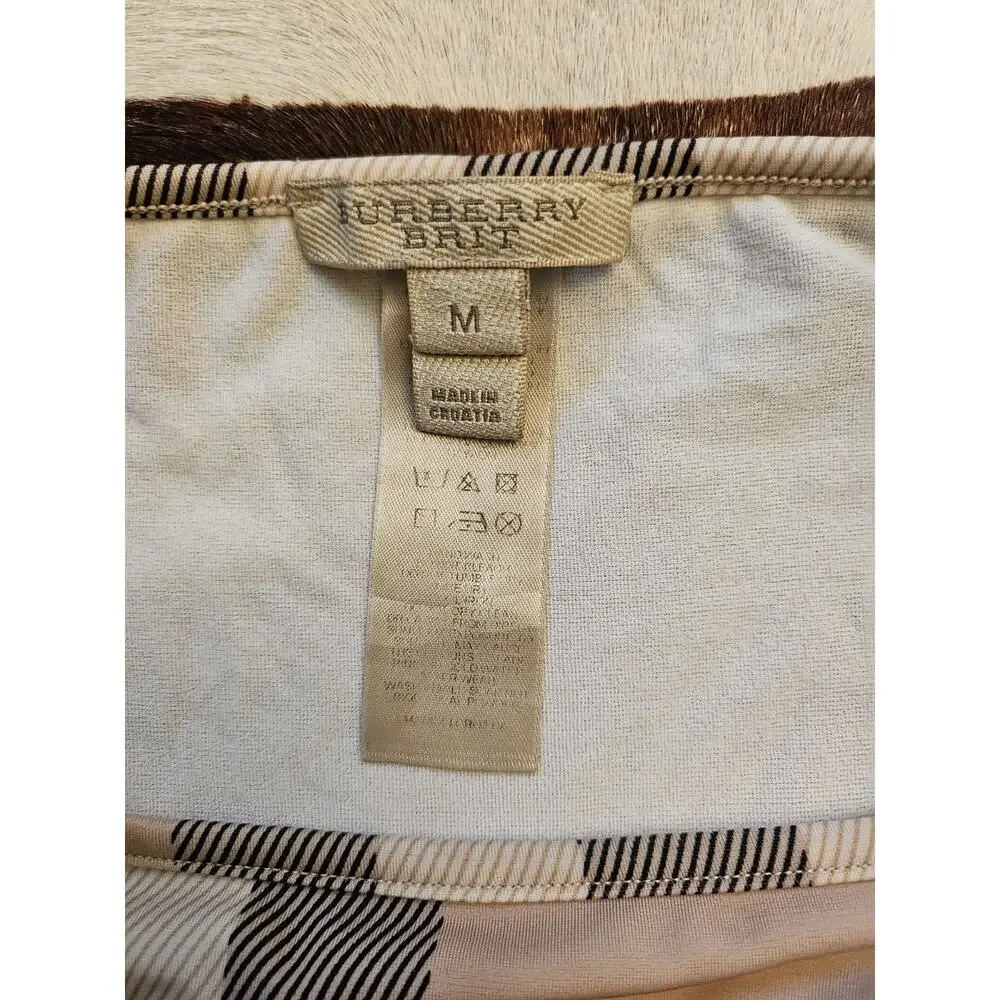 Vintage Y2K Burberry Brit Sz M Bikini Swimsuit Bottom Check Plaid Tie Side - Picture 4 of 7